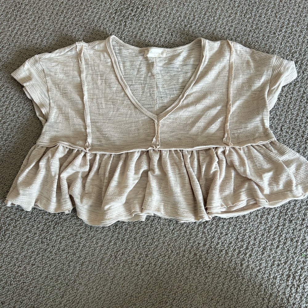 Boho off the shoulder or v neck top- Alatard State, size XS